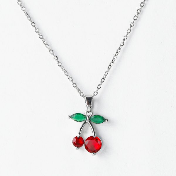 Double Cherry Bead Necklace - Image 2