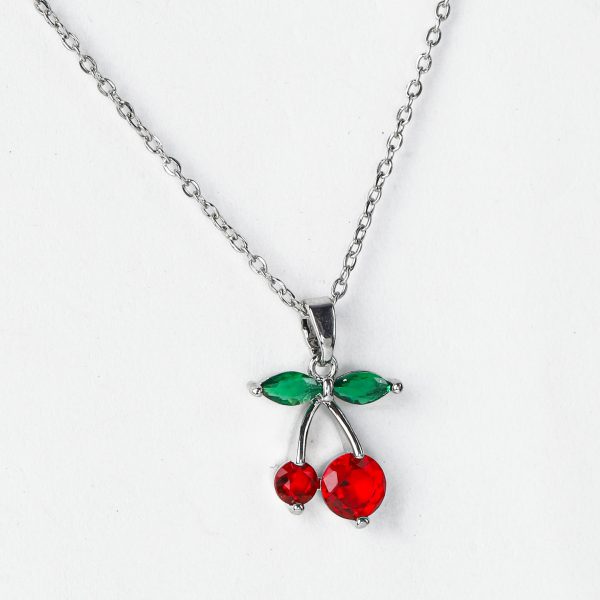 Double Cherry Bead Necklace - Image 3