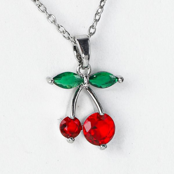 Double Cherry Bead Necklace