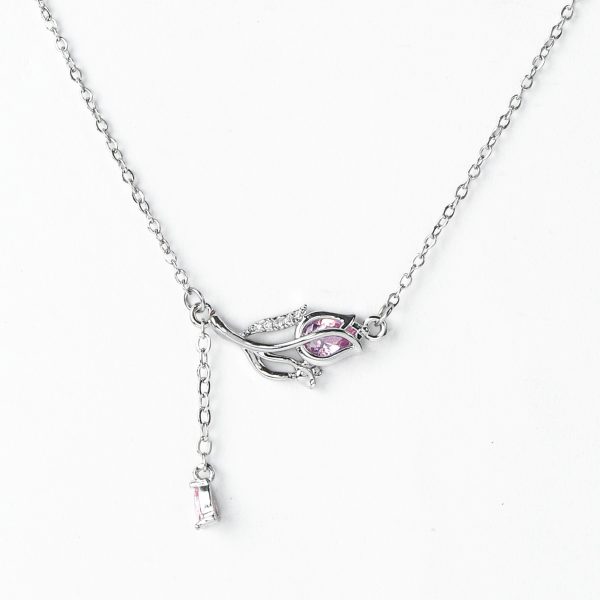 Elegant and magical necklace with a stylish pink stone