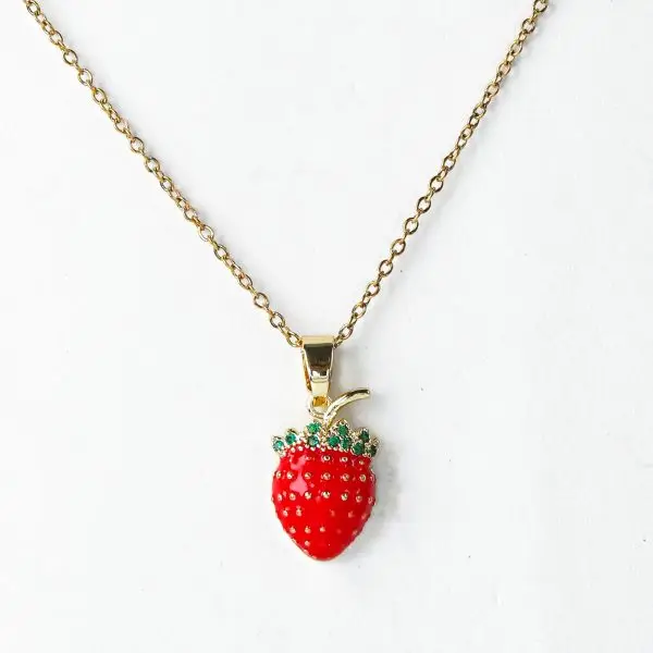 Elegant Strawberry Necklace – Sweet Style with a Modern Twist - Image 3