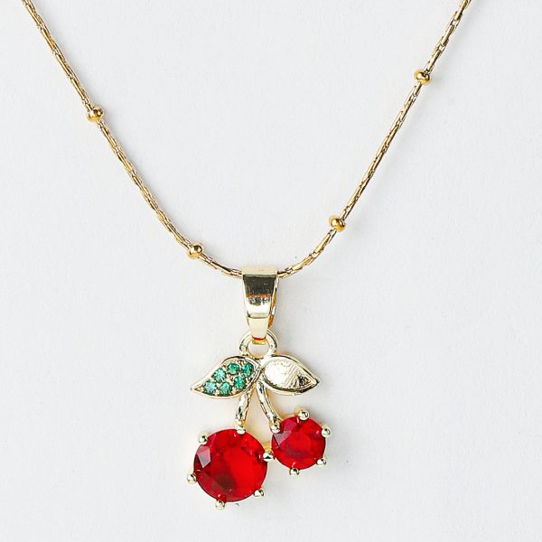 Double Cherry Bead Necklace - Image 4