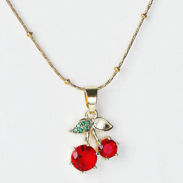 Double Cherry Bead Necklace - Image 2